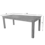 Τραπεζαρία Granny-Wooly σετ 7τεμ σε φυσική-μπεζ απόχρωση 220x90x75εκ