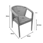 Τραπεζαρία Granny-Wooly σετ 7τεμ σε φυσική-μπεζ απόχρωση 220x90x75εκ