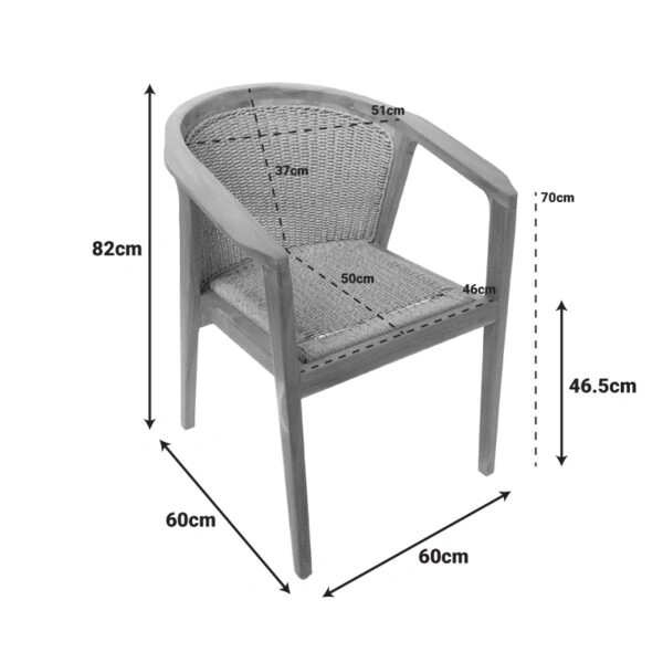 Τραπεζαρία Granny-Wooly σετ 7τεμ σε φυσική-μπεζ απόχρωση 220x90x75εκ