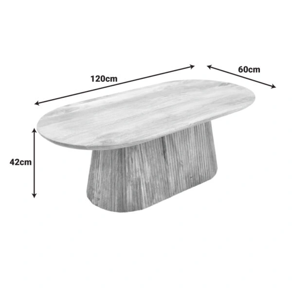 Τραπέζι σαλονιού Aithra  μασίφ ξύλο μάνγκο καρυδί 120x60x42εκ