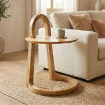 Βοηθητικό τραπέζι Kallos  μασίφ ξύλο μάνγκο σε φυσική απόχρωση 45x45x60εκ