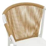 Πολυθρόνα στοιβαζόμενη Convince  αλουμίνιο λευκό σκελετό-textilene-pe rattan σε φυσική απόχρωση 56x63x82εκ