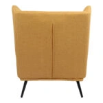 Πολυθρόνα Mareta  κίτρινο ύφασμα με πόδι σε μαύρη απόχρωση 83x80x99εκ