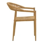 Πολυθρόνα Rayana  στοιβαζόμενη αλουμίνιο - pe rattan σε φυσική απόχρωση 56x61,5x77,5εκ