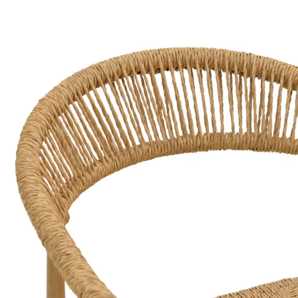 Πολυθρόνα Rayana  στοιβαζόμενη αλουμίνιο - pe rattan σε φυσική απόχρωση 56x61,5x77,5εκ