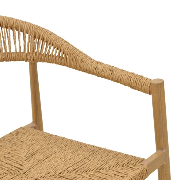 Πολυθρόνα Rayana  στοιβαζόμενη αλουμίνιο - pe rattan σε φυσική απόχρωση 56x61,5x77,5εκ