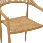 Πολυθρόνα Rayana  στοιβαζόμενη αλουμίνιο - pe rattan σε φυσική απόχρωση 56x61,5x77,5εκ