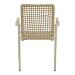 Πολυθρόνα Esence  στοιβαζόμενη αλουμίνιο cappuccino με pe σχοινί σε μπεζ απόχρωση 56x61,5x87,5εκ