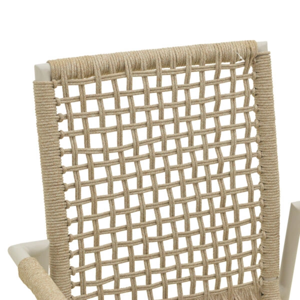 Πολυθρόνα Esence  στοιβαζόμενη αλουμίνιο cappuccino με pe σχοινί σε μπεζ απόχρωση 56x61,5x87,5εκ