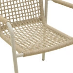 Πολυθρόνα Esence  στοιβαζόμενη αλουμίνιο cappuccino με pe σχοινί σε μπεζ απόχρωση 56x61,5x87,5εκ