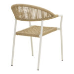 Πολυθρόνα Ammos  στοιβαζόμενη αλουμίνιο σε λευκή- pe σχοινί σε φυσική απόχρωση 56x61.5x82εκ