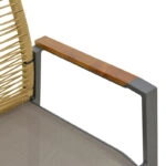 Πολυθρόνα Aegean στοιβαζόμενη teak-pe σχοινί σε φυσική - αλουμίνιο κ textline σε ανθρακί απόχρωση 56.5x58x91εκ