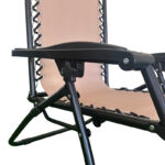 Πολυθρόνα relax πτυσσόμενη Mirka  μόκα textilene με μαύρο μέταλλο 65x165x110εκ