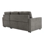 Γωνιακός αναστρέψιμος καναπές κρεβάτι Napora  με αποθηκευτικό χώρο γκρι ύφασμα 214x83/138x90εκ