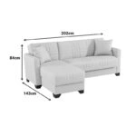 Γωνιακός καναπές-κρεβάτι αναστρέψιμος Stashio  ύφασμα καφε 202x143x84εκ