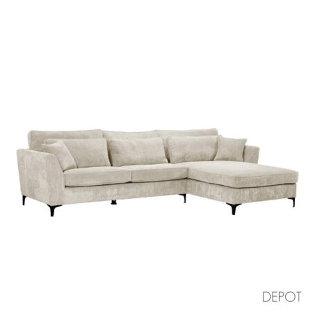 FOREVER ΚΑΝΑΠΕΣ ΓΩΝΙΑ ΔΕΞΙΑ BEIGE LINCOLN 03 316x185x92cm