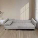 Artekko Pixie Γκρι Τριθέσιος Καναπές Κρεβάτι με Αποθηκευτικό Χώρο (205x80x85)cm Κρεβάτι (180x100x45)cm