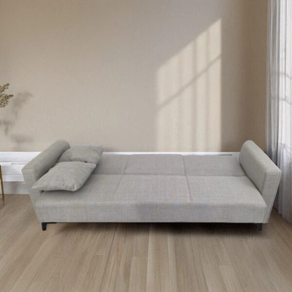 Artekko Pixie Γκρι Τριθέσιος Καναπές Κρεβάτι με Αποθηκευτικό Χώρο (205x80x85)cm Κρεβάτι (180x100x45)cm
