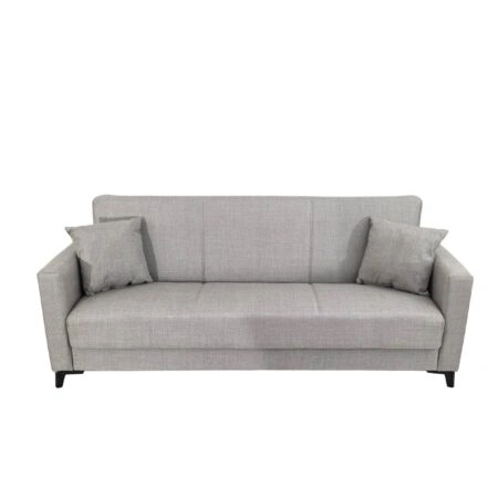 Artekko Pixie Γκρι Τριθέσιος Καναπές Κρεβάτι με Αποθηκευτικό Χώρο (205x80x85)cm Κρεβάτι (180x100x45)cm