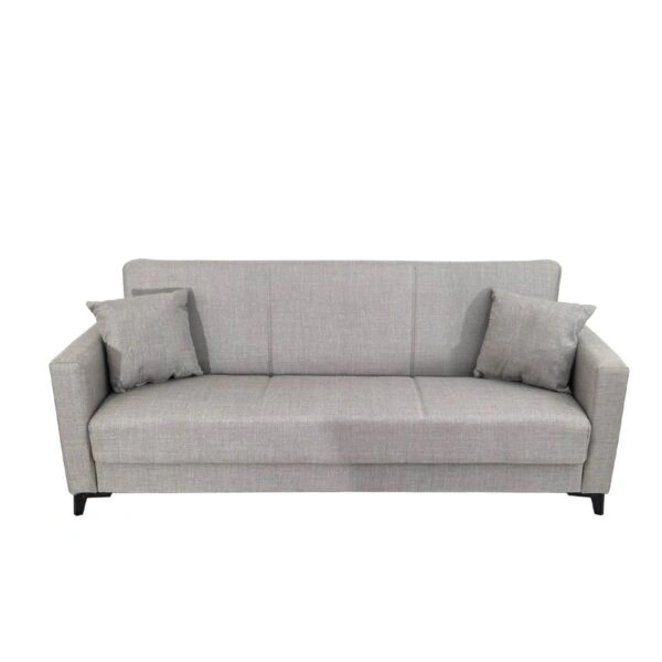 Artekko Pixie Γκρι Τριθέσιος Καναπές Κρεβάτι με Αποθηκευτικό Χώρο (205x80x85)cm Κρεβάτι (180x100x45)cm