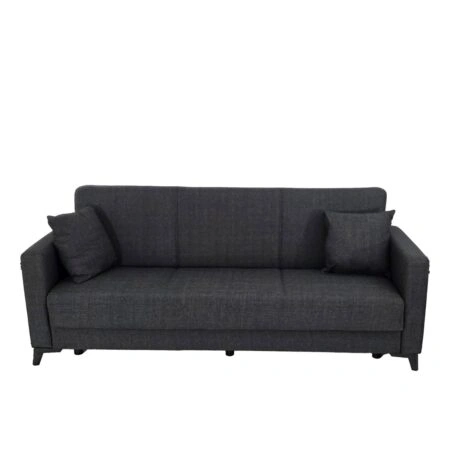 Artekko Pixie Γκρι Τριθέσιος Καναπές Κρεβάτι με Αποθηκευτικό Χώρο (205x80x85)cm Κρεβάτι (180x100x45)cm