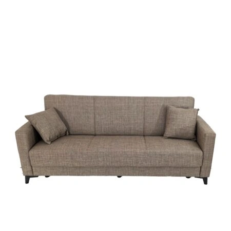 Artekko Pixie Καφέ Τριθέσιος Καναπές Κρεβάτι με Αποθηκευτικό Χώρο (205x80x85)cm Κρεβάτι (180x100x45)cm