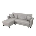 Artekko Pixie Γκρι Τριθέσιος Καναπές Κρεβάτι με Αναστρέψιμη Γωνία και Αποθηκευτικό Χώρο (200x135x85)cm Κρεβάτι (180x100x45)cm