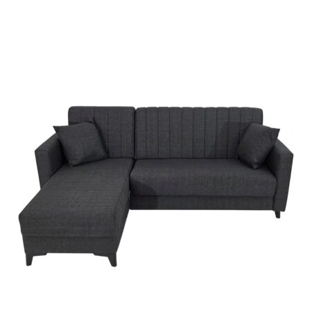 Artekko Pixie Γκρι Τριθέσιος Καναπές Κρεβάτι με Αναστρέψιμη Γωνία και Αποθηκευτικό Χώρο (200x135x85)cm Κρεβάτι (180x100x45)cm