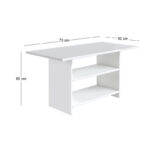 Τραπεζάκι σαλονιού Dallas Megapap χρώμα λευκό 70x50x60εκ.