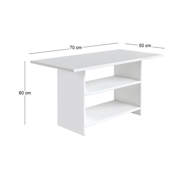Τραπεζάκι σαλονιού Dallas Megapap χρώμα λευκό 70x50x60εκ.