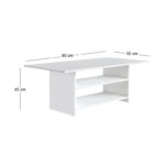 Τραπεζάκι σαλονιού Dallas Megapap χρώμα λευκό 90x50x45εκ.