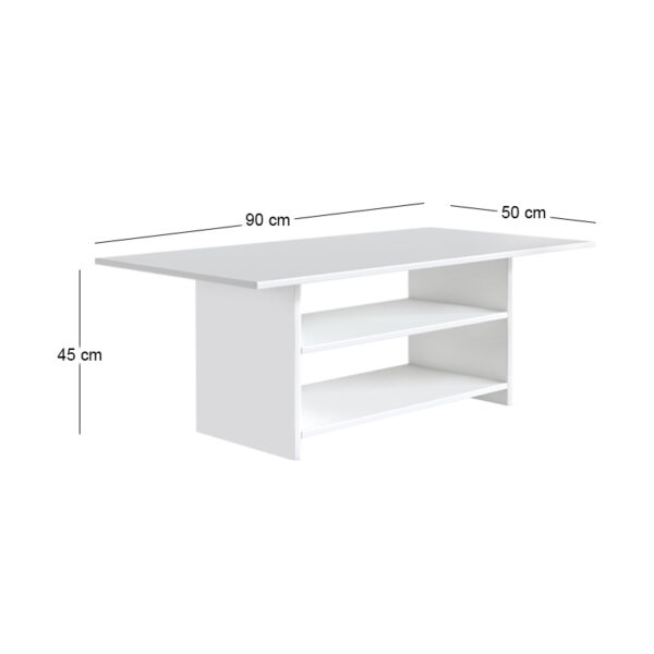 Τραπεζάκι σαλονιού Dallas Megapap χρώμα λευκό 90x50x45εκ.