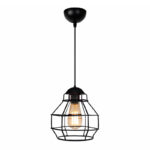 Φωτιστικό οροφής Rilo Megapap E27 μεταλλικό μονόφωτο χρώμα μαύρο Ø16x100εκ.