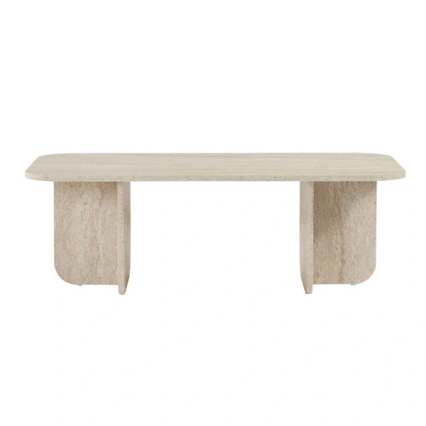 Τραπεζάκι σαλονιού Becaj Megapap χρώμα travertine 120x60x41,4εκ.