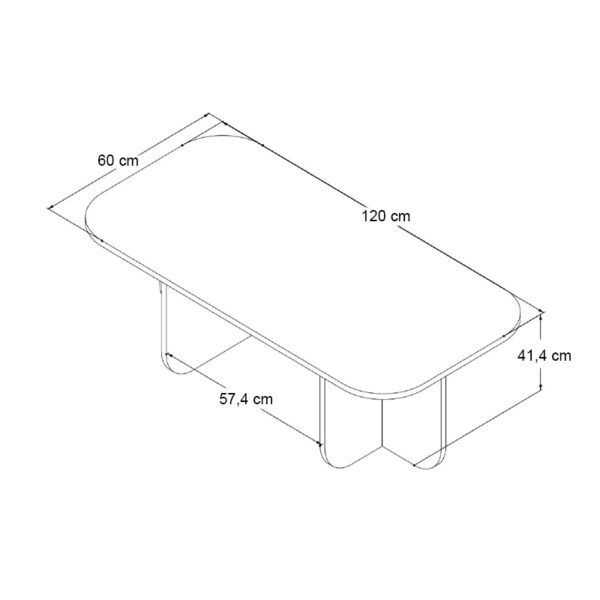 Τραπεζάκι σαλονιού Becaj Megapap χρώμα black wood 120x60x41,4εκ.