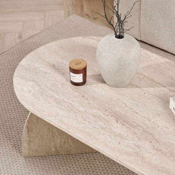 Τραπεζάκι σαλονιού Melina Megapap χρώμα travertine 120x60x40εκ.