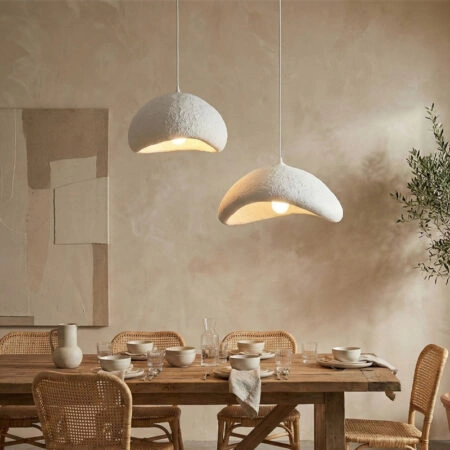 Φωτιστικό οροφής Luna E27 fiberglass δίφωτο χρώμα λευκό Ø70×115εκ.