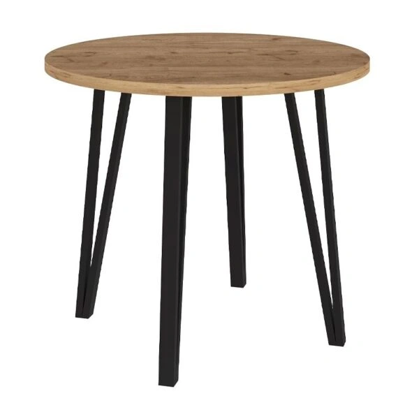 Σετ τραπεζαρία 5τμχ Xana - Nova Megapap χρώμα sepet oak - λευκό Ø90x77,7εκ.