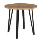 Σετ τραπεζαρία 5τμχ Xana - Viva Megapap χρώμα sepet oak - φυστικί Ø90x77,7εκ.