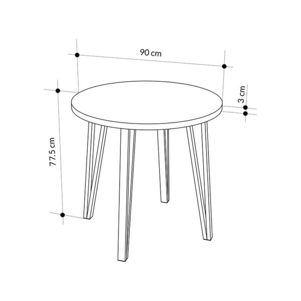 Σετ τραπεζαρία 5τμχ Xana - Viva Megapap χρώμα sepet oak - φυστικί Ø90x77,7εκ.