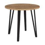 Σετ τραπεζαρία 5τμχ Xana - Kevin Megapap χρώμα sepet oak - μουσταρδί Ø90x77,5εκ.