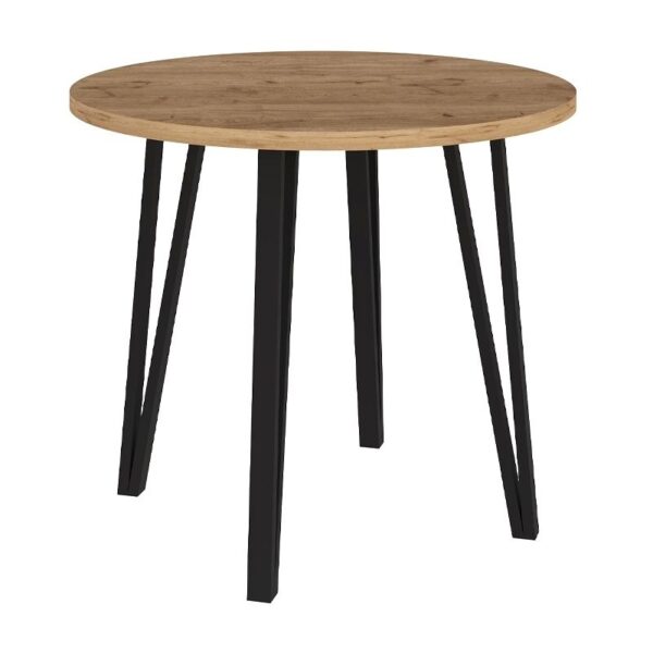 Σετ τραπεζαρία 5τμχ Xana - Kevin Megapap χρώμα sepet oak - γκρι Ø90x77,5εκ.