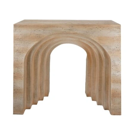 Artekko Arched Μπεζ Κονσόλα από Μαγνήσιο (82x36x76)cm