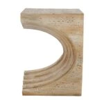 Artekko Arched Μπεζ Βοηθητικό Τραπέζι από Μαγνήσιο (41.5x31x57.5)cm