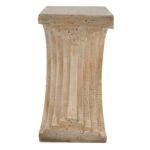 Artekko Arched Μπεζ Βοηθητικό Τραπέζι από Μαγνήσιο (41.5x31x57.5)cm