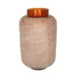 Artekko Frosted Γυάλινο Βάζο σε Πορτοκαλί Απόχρωση (16x16x26.7)cm