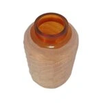 Artekko Frosted Γυάλινο Βάζο σε Πορτοκαλί Απόχρωση (16x16x26.7)cm