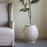 Artekko Antique Μπεζ Βάζο με Παλαίωση από Μαγνήσιο (44.5x44.5x47)cm