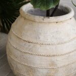 Artekko Antique Μπεζ Βάζο με Παλαίωση από Μαγνήσιο (44.5x44.5x47)cm