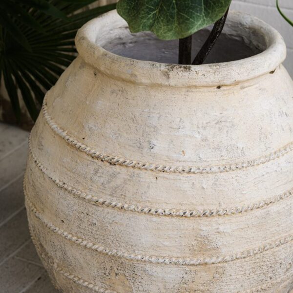 Artekko Antique Μπεζ Βάζο με Παλαίωση από Μαγνήσιο (44.5x44.5x47)cm